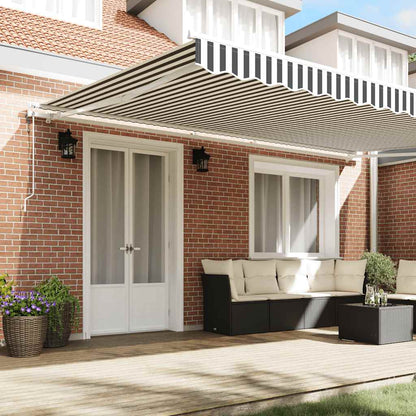 Tenda Sole Retrattile Automatica Antracite e Bianco 500x300 cm | homemem39