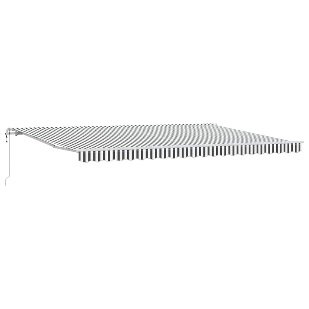 Tenda Sole Retrattile Automatica Antracite e Bianco 500x300 cm