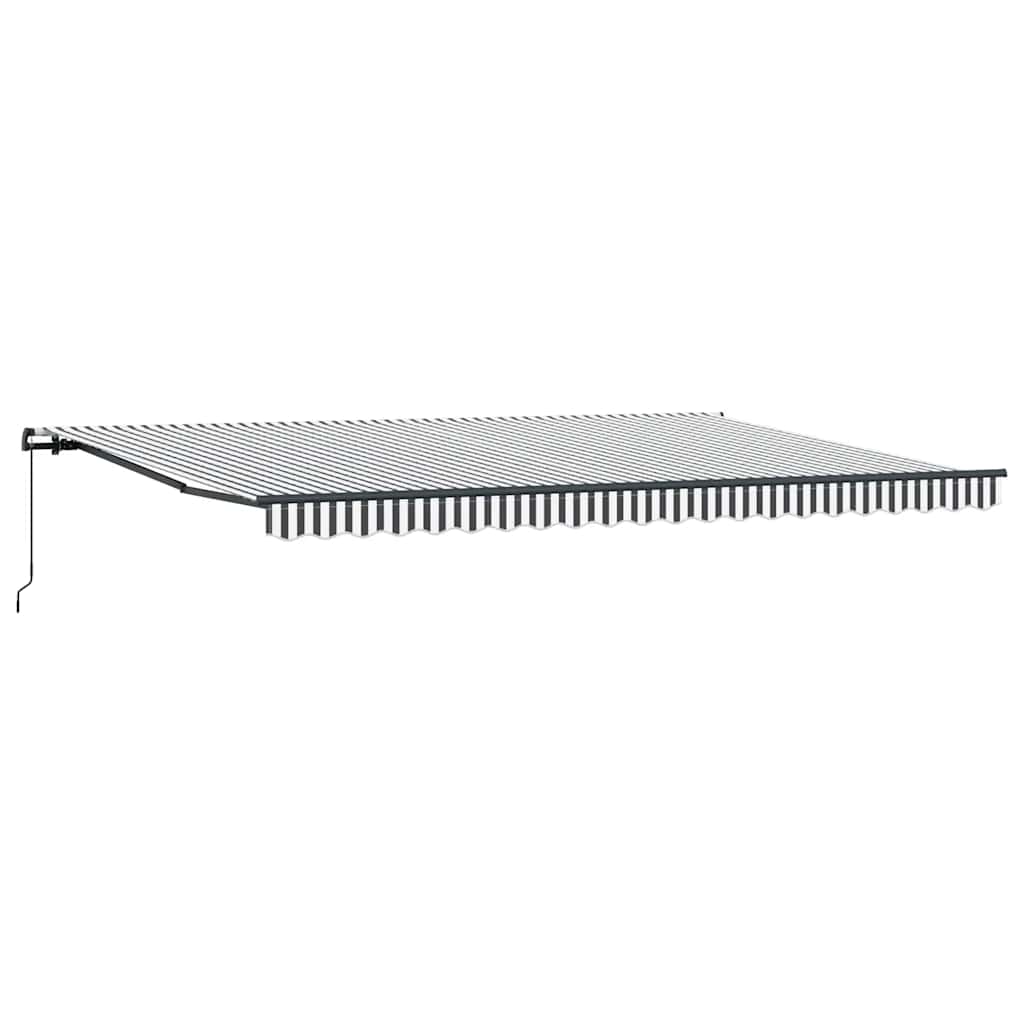 Tenda da Sole Retrattile Manuale Antracite e Bianco 500x300 cm | homemem39