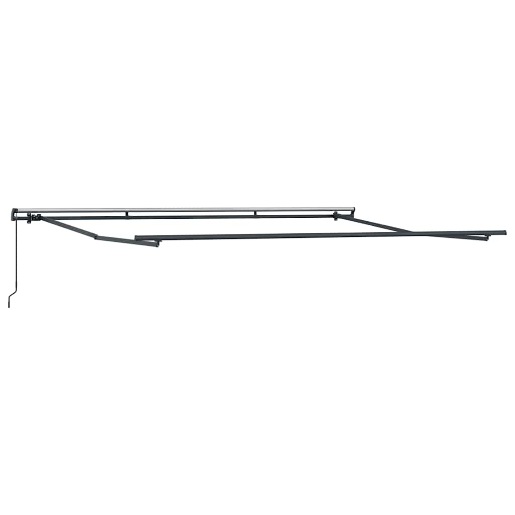 Tenda da Sole Retrattile Manuale Antracite e Bianco 500x300 cm | homemem39