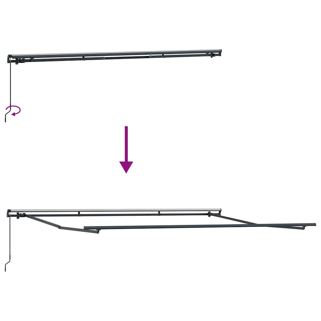 Tenda da Sole Retrattile Manuale Antracite e Bianco 500x300 cm | homemem39