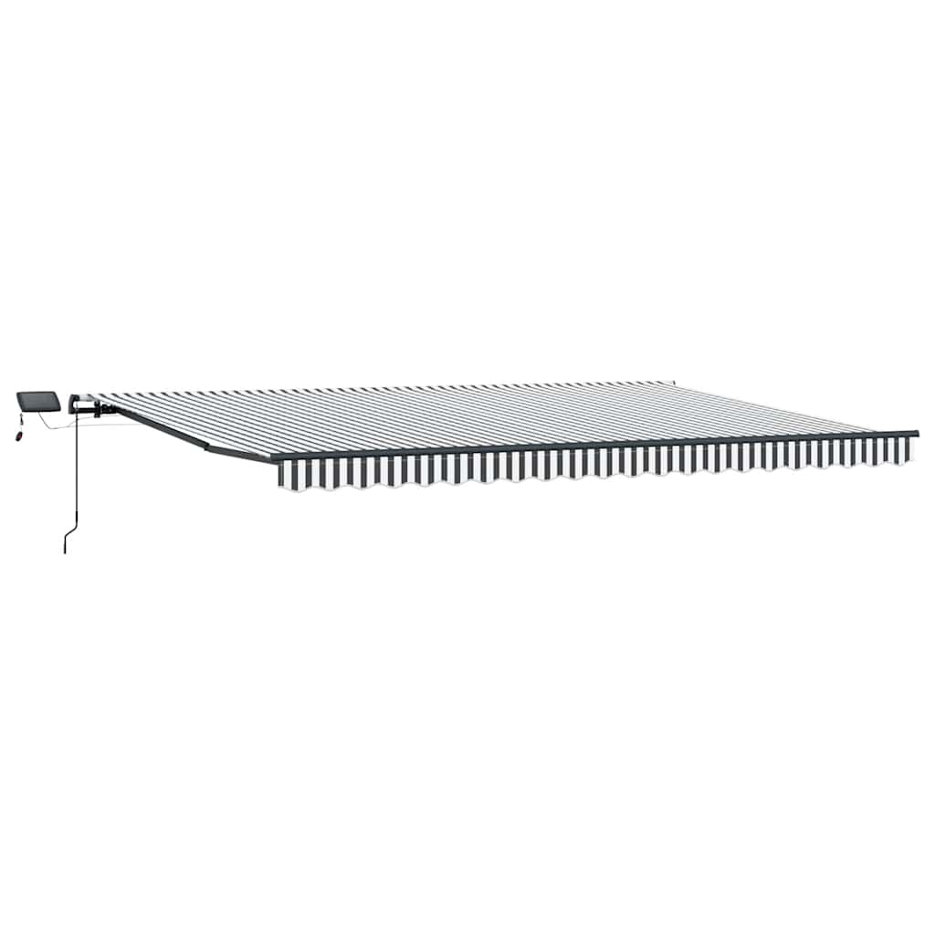 Tenda Retrattile Manuale con LED Antracite/ Bianco 500x300 cm | homemem39