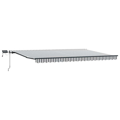 Tenda Retrattile Manuale con LED Antracite/ Bianco 500x300 cm | homemem39