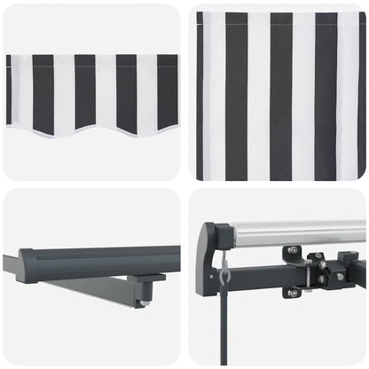Tenda Retrattile Manuale con LED Antracite/ Bianco 500x300 cm | homemem39