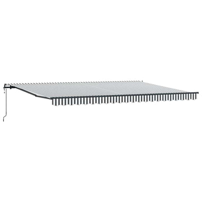 Tenda Sole Retrattile Automatica Antracite e Bianco 500x300 cm | homemem39