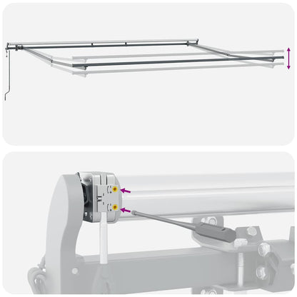 Tenda Sole Retrattile Automatica Antracite e Bianco 500x300 cm | homemem39