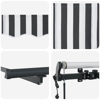 Tenda Sole Retrattile Automatica Antracite e Bianco 500x300 cm | homemem39