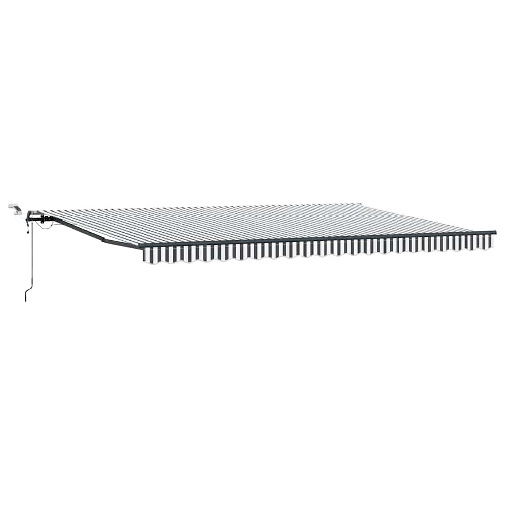 Tenda Retrattile Automatica LED Antracite e Bianco 500x300 cm