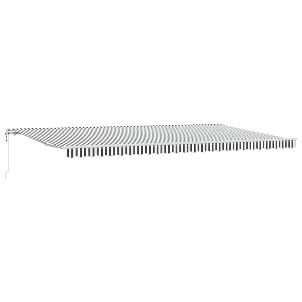 Tenda Sole Retrattile Automatica 600x300 cm Antracite e Bianco | homemem39