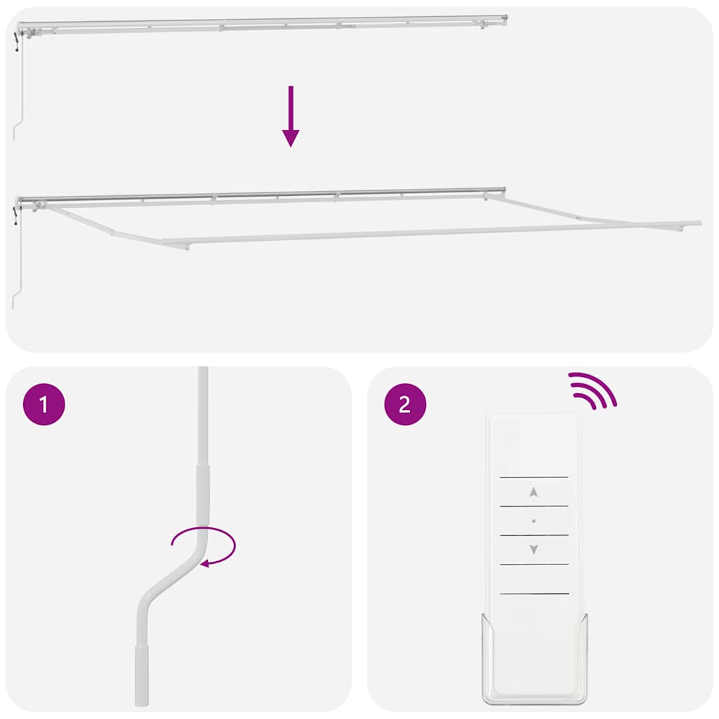 Tenda Sole Retrattile Automatica 600x300 cm Antracite e Bianco | homemem39