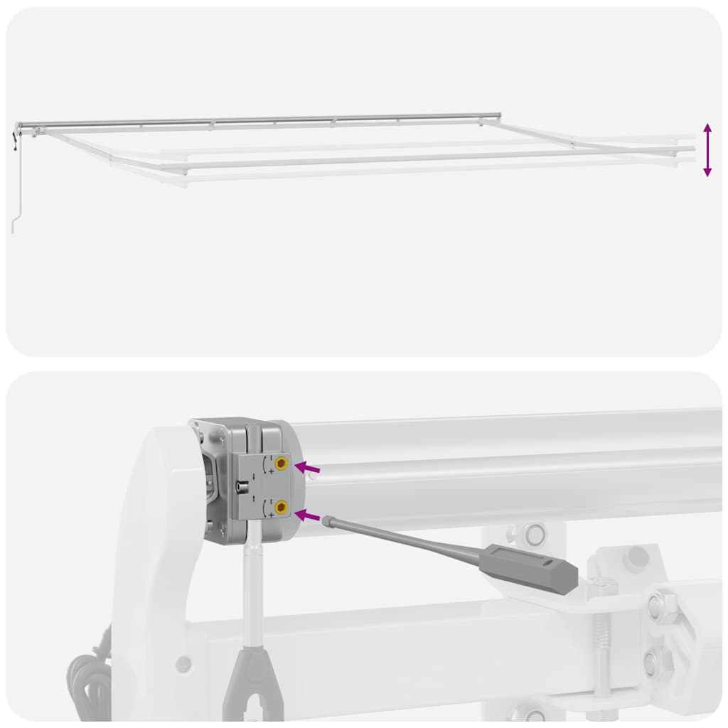 Tenda Sole Retrattile Automatica 600x300 cm Antracite e Bianco | homemem39