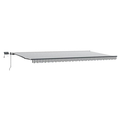 Tenda Retrattile Manuale con LED Antracite e Bianco 600x300 cm | homemem39