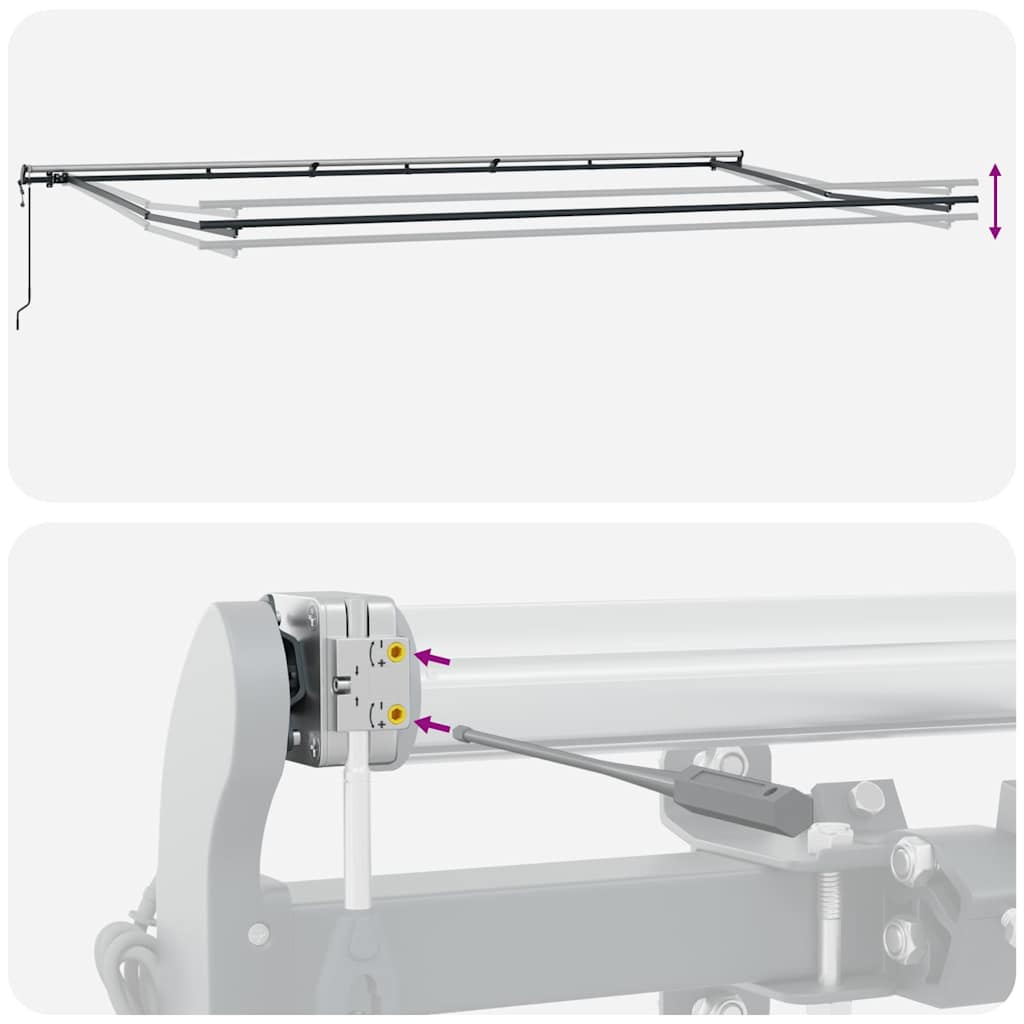 Tenda Retrattile Automatica Antracite e Bianco 600x300 cm | homemem39
