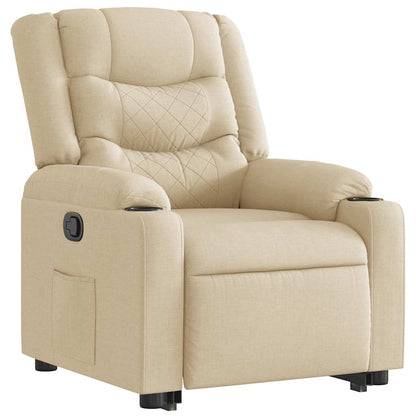 Poltrona Alzapersona Reclinabile Crema in Tessuto - homemem39
