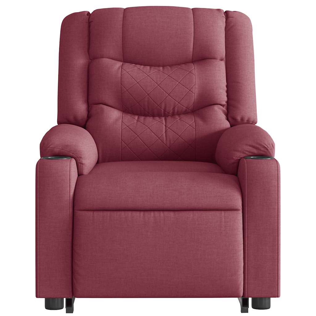 Poltrona Alzapersona Reclinabile Elettrica Rosso Vino Tessuto | homemem39