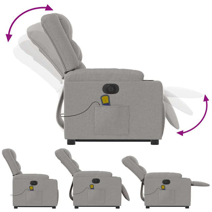 Poltrona Alzapersona Massaggi Elettrica Grigio Nuvola Tessuto - homemem39
