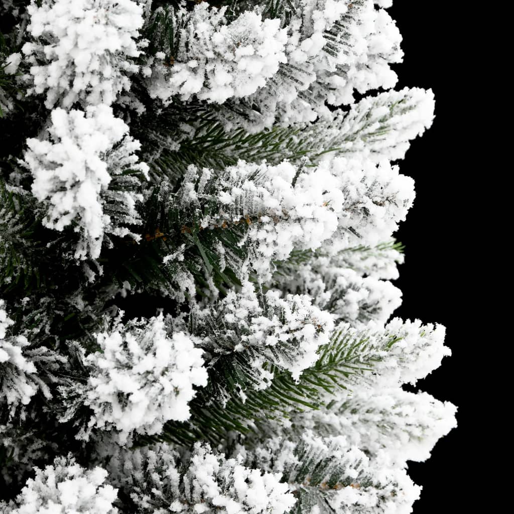 Albero Natale Artificiale Sottile Neve Floccata 150cm PVC e PE