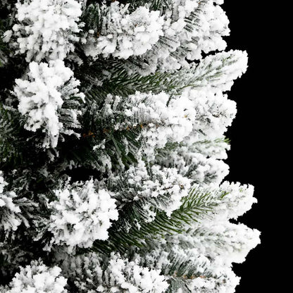 Albero Natale Artificiale Sottile Neve Floccata 180cm PVC e PE