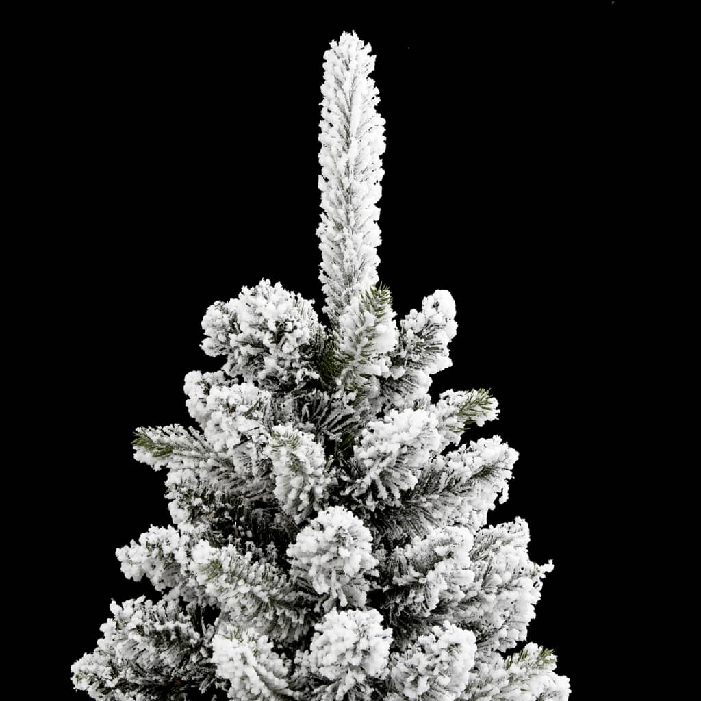 Albero Natale Artificiale Sottile Neve Floccata 180cm PVC e PE