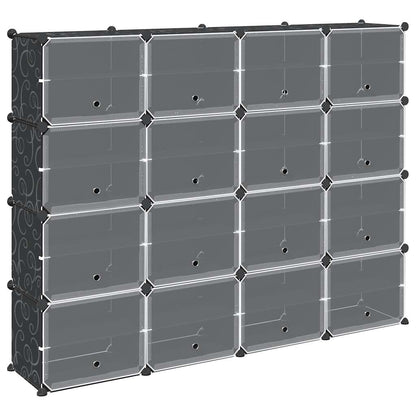 Organizzatore Portaoggetti con 16 Cubi e Ante Trasparenti in PP - homemem39