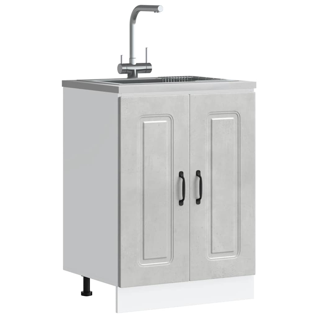 Mobile base lavello Kalmar Grigio Cemento 60x46x81,5 cm - homemem39