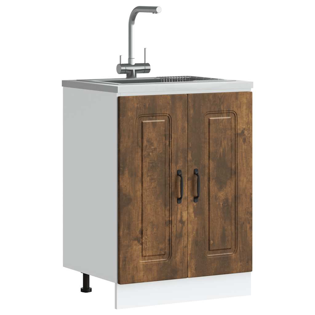 Mobile base lavello Kalmar Rovere Fumo 60x46x81,5 cm Truciolato | homemem39