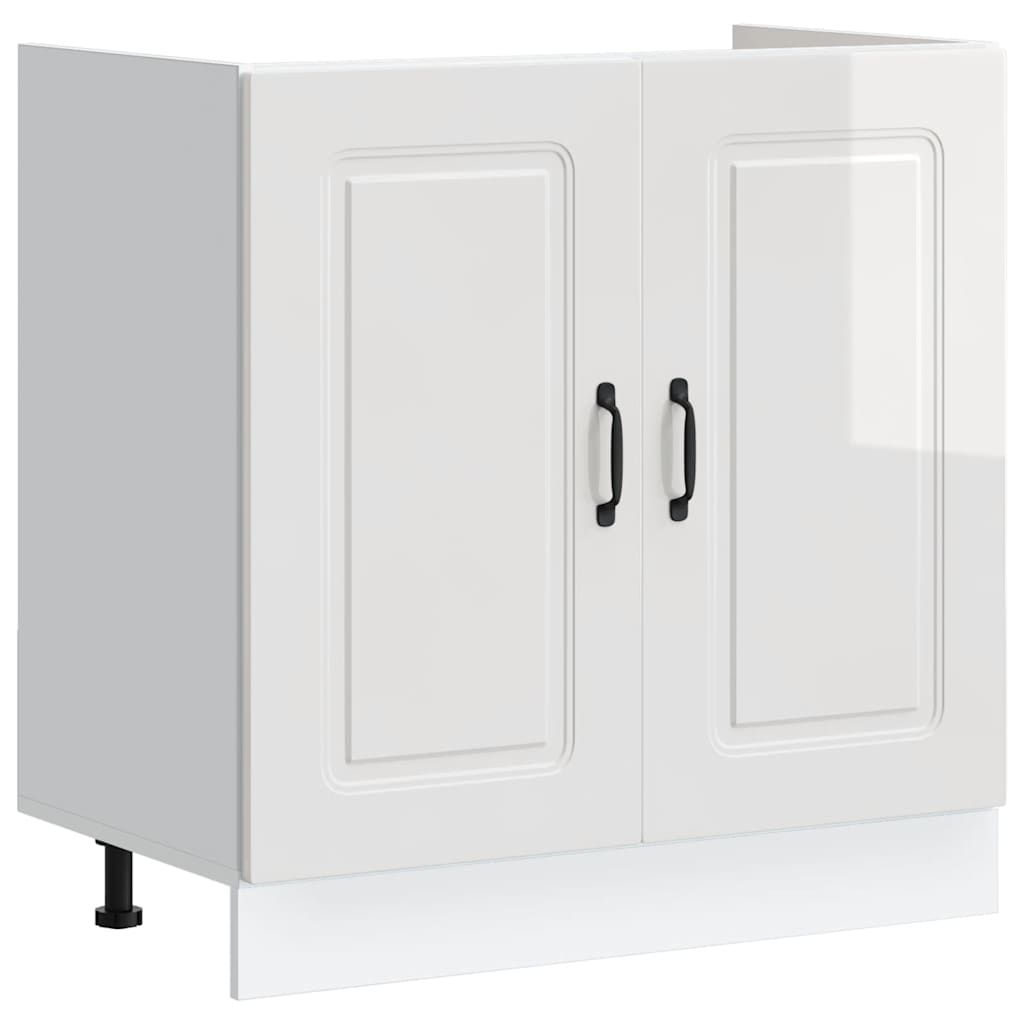 Mobile base lavello Kalmar Bianco Lucido 80x46x81,5 cm - homemem39