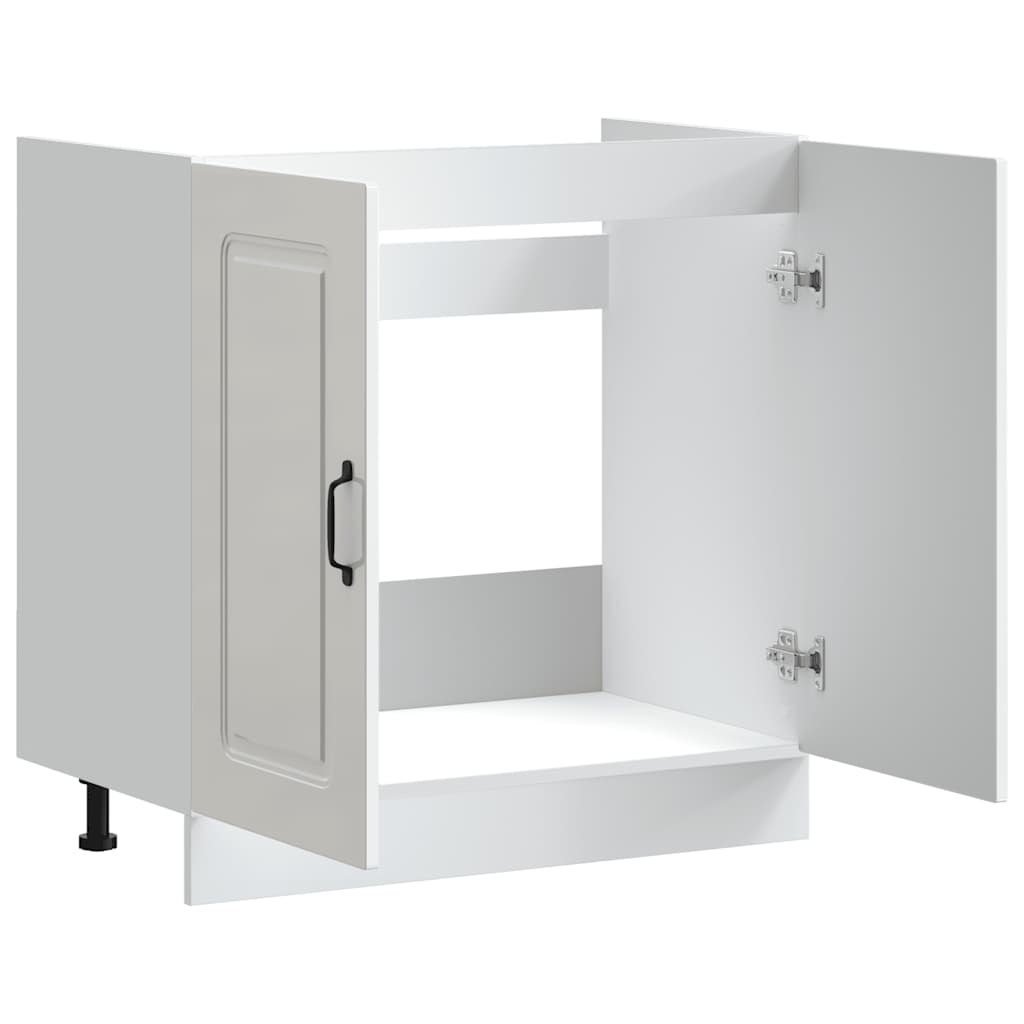 Mobile base lavello Kalmar Bianco Lucido 80x46x81,5 cm - homemem39