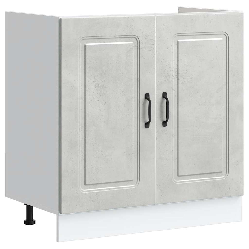 Mobile base lavello Kalmar Grigio Cemento 80x46x81,5 cm - homemem39