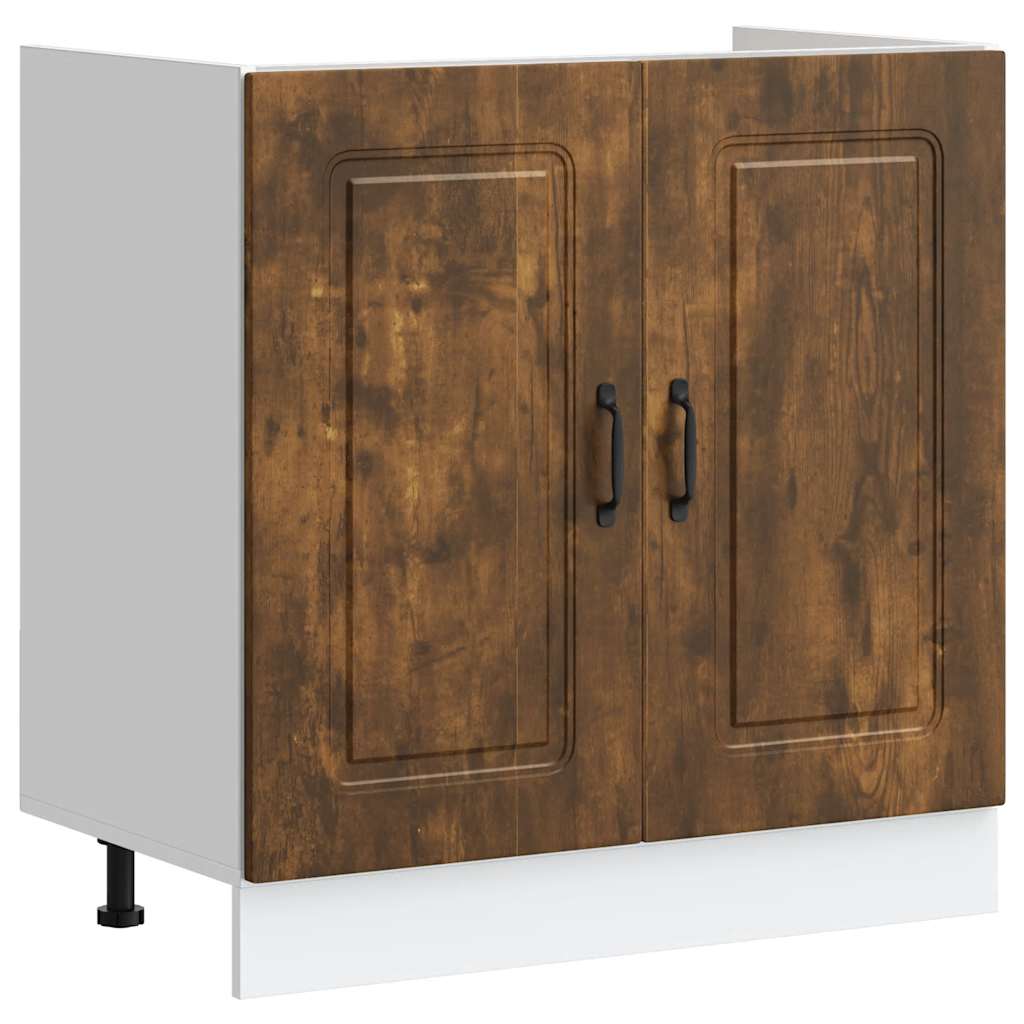 Mobile base lavello Kalmar Rovere Fumo 80x46x81,5 cm Truciolato | homemem39
