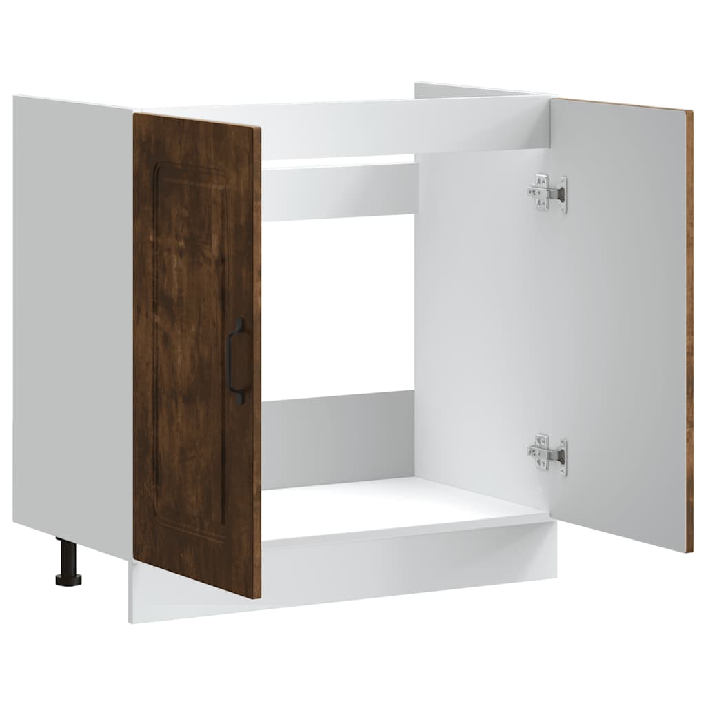Mobile base lavello Kalmar Rovere Fumo 80x46x81,5 cm Truciolato | homemem39