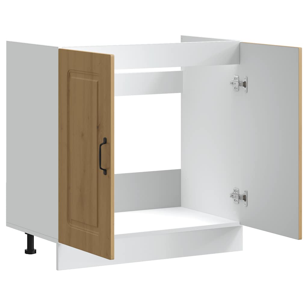 Mobile base lavello Kalmar Rovere Artigianale 80x46x81,5 cm | homemem39