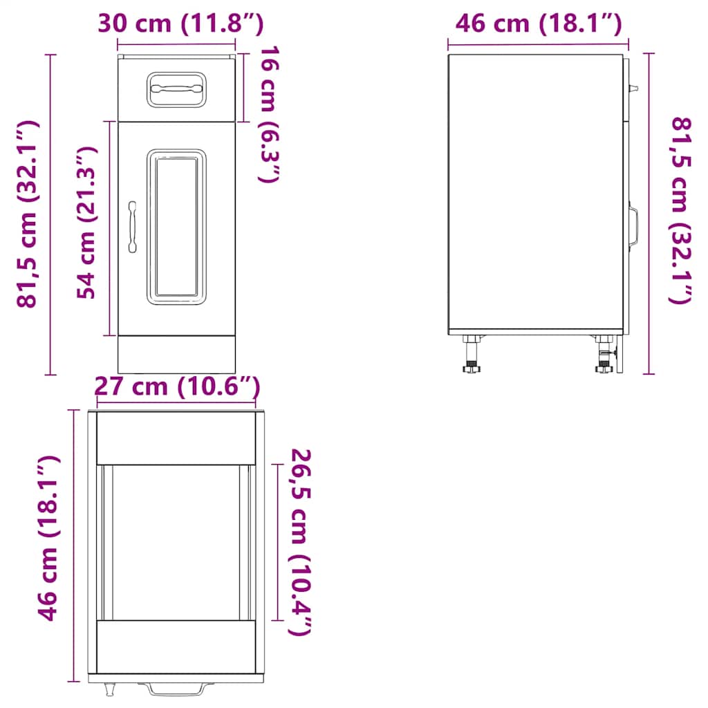 Base da Cucina Kalmar Bianco in Legno Multistrato | homemem39