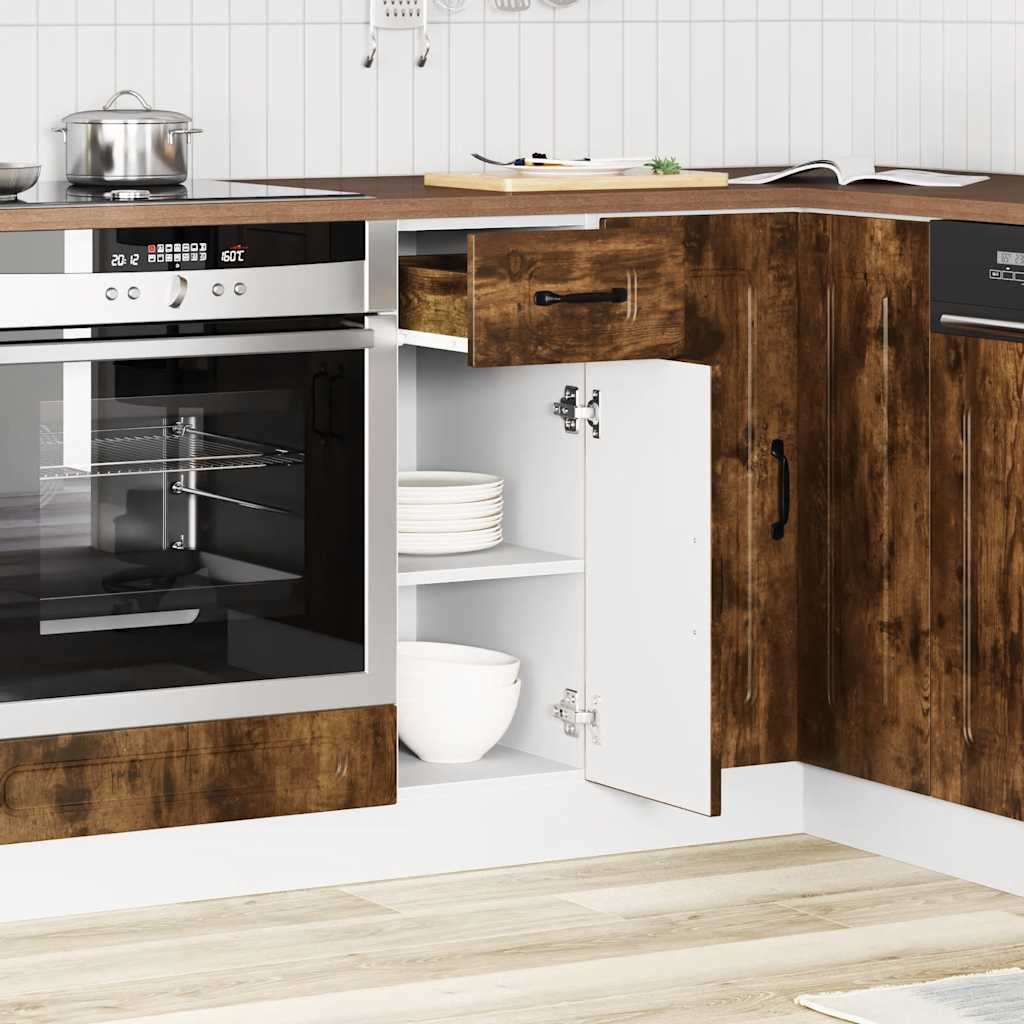 Base da Cucina Kalmar Rovere Fumo in Legno Multistrato | homemem39