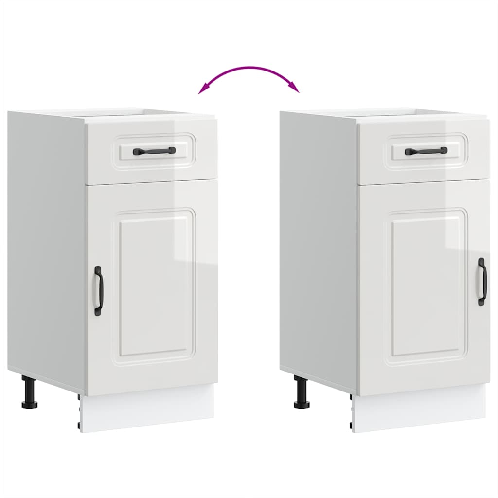 Base da Cucina Kalmar Bianco Lucido in Legno Multistrato | homemem39