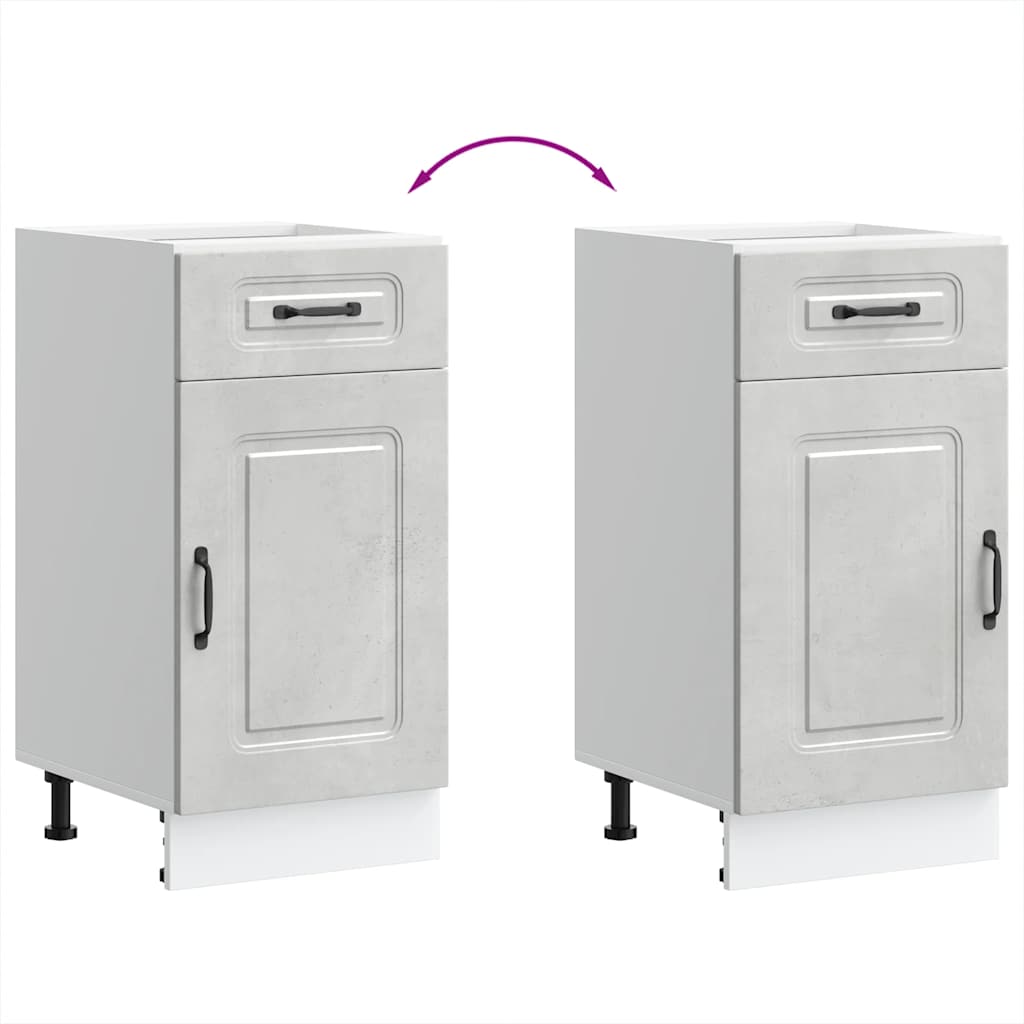 Base da Cucina Kalmar Grigio Cemento in Legno Multistrato | homemem39