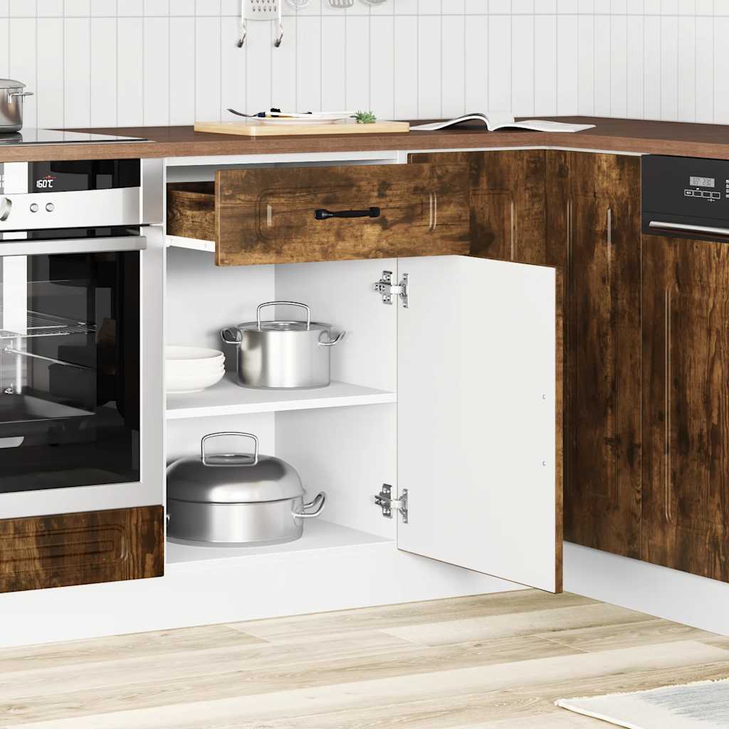 Base da Cucina Kalmar Rovere Fumo in Legno Multistrato - homemem39