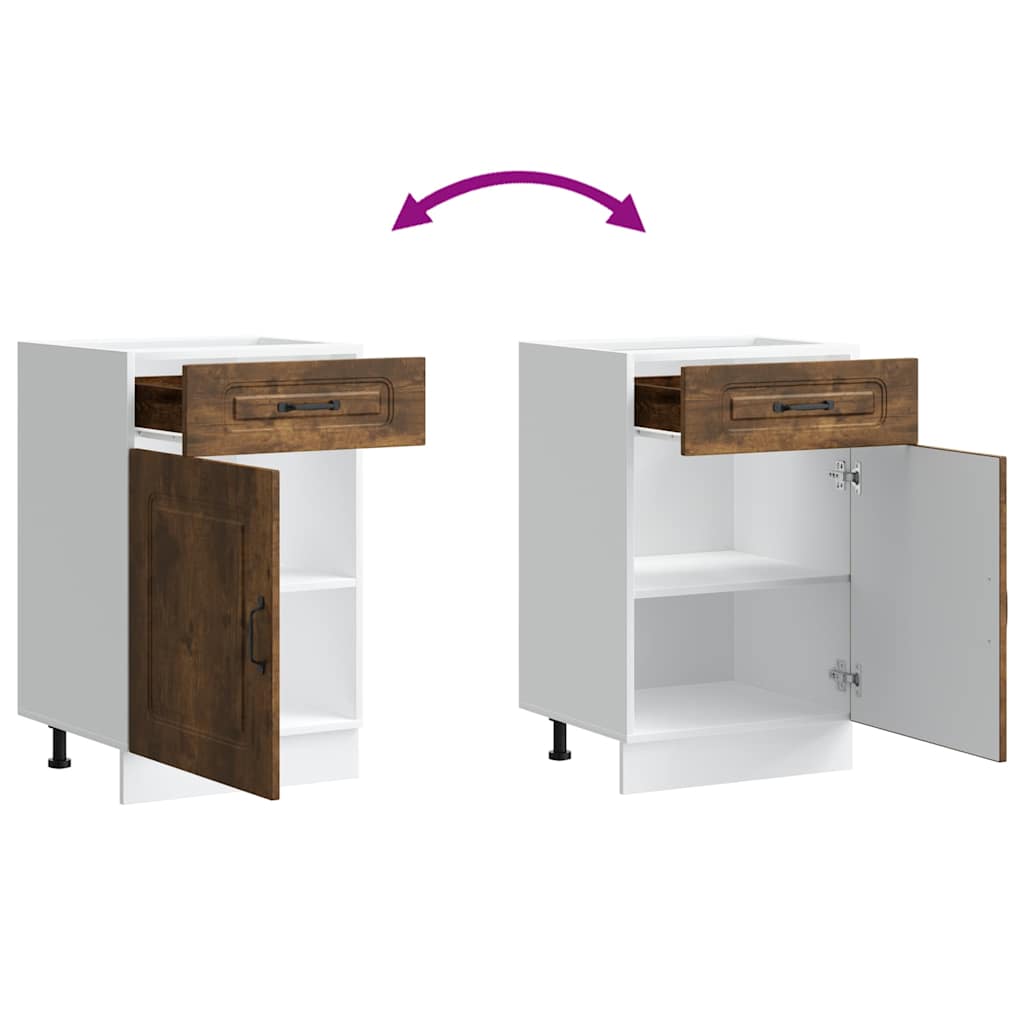 Base da Cucina Kalmar Rovere Fumo in Legno Multistrato - homemem39