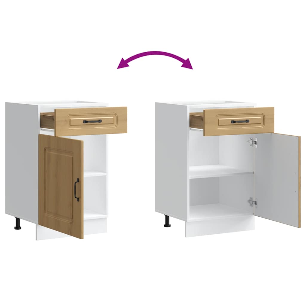 Base da Cucina Kalmar Rovere Artigianale in Legno Multistrato | homemem39