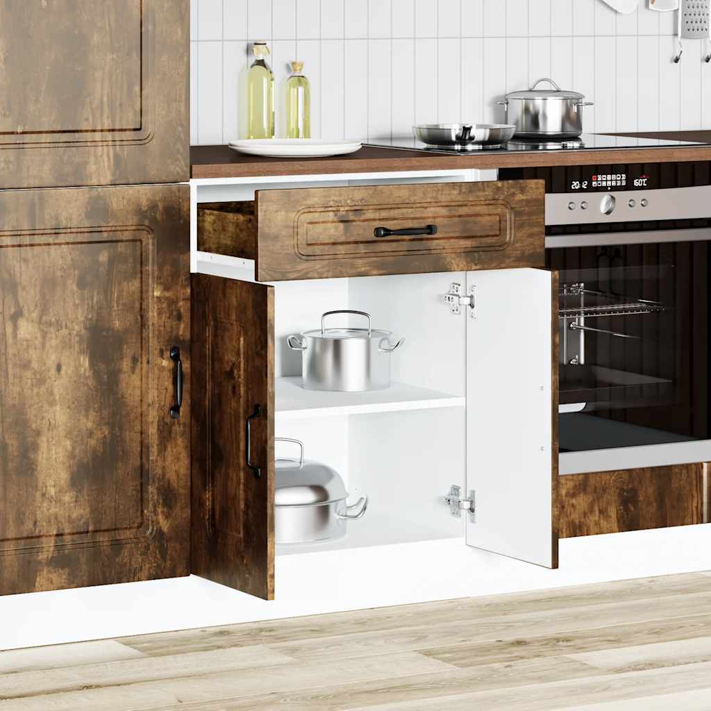 Base da Cucina Kalmar Rovere Fumo in Legno Multistrato | homemem39
