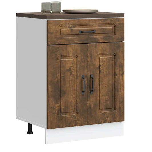 Base da Cucina Kalmar Rovere Fumo in Legno Multistrato | homemem39