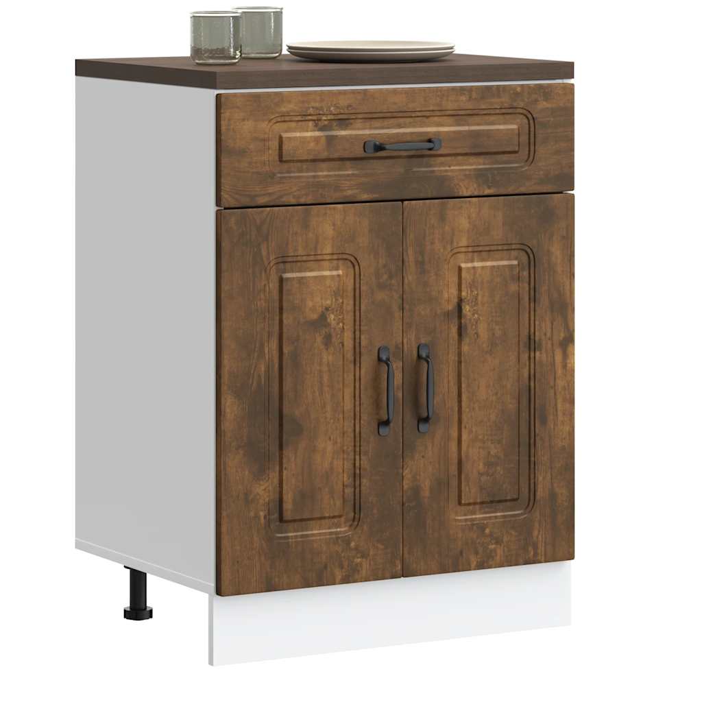 Base da Cucina Kalmar Rovere Fumo in Legno Multistrato - homemem39