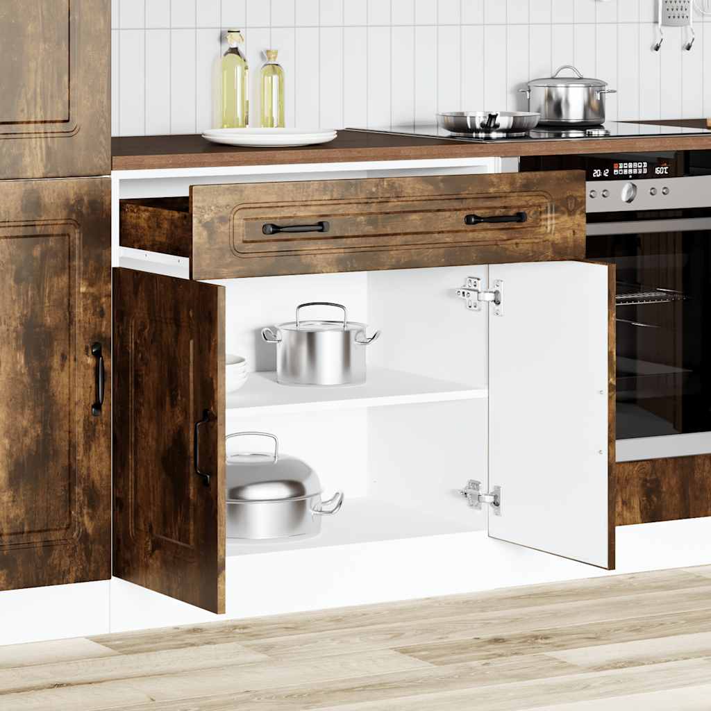 Base da Cucina Kalmar Rovere Fumo in Legno Multistrato | homemem39