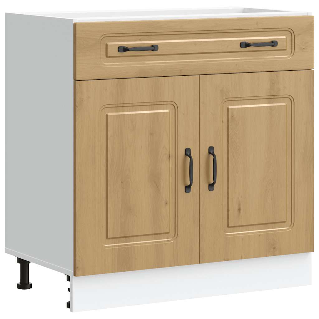 Base da Cucina Kalmar Rovere Artigianale in Legno Multistrato - homemem39