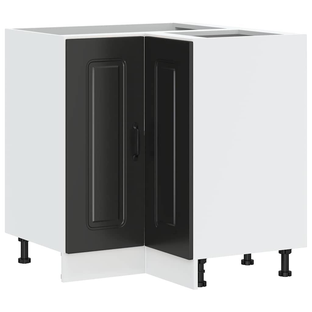 Mobile Base ad Angolo Cucina Kalmar Nero in Legno Multistrato - homemem39