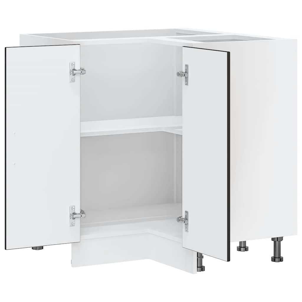 Mobile Base ad Angolo Cucina Kalmar Nero in Legno Multistrato | homemem39
