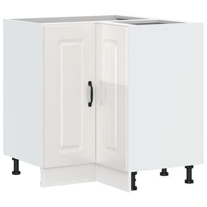 Mobile Base ad Angolo Cucina Kalmar Bianco Lucido in Truciolato - homemem39