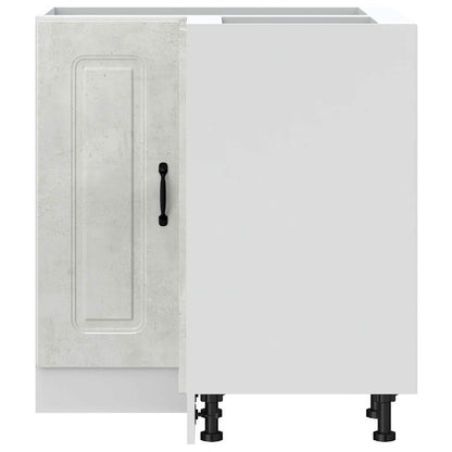 Mobile Base ad Angolo Cucina Kalmar Grigio Cemento Truciolato - homemem39