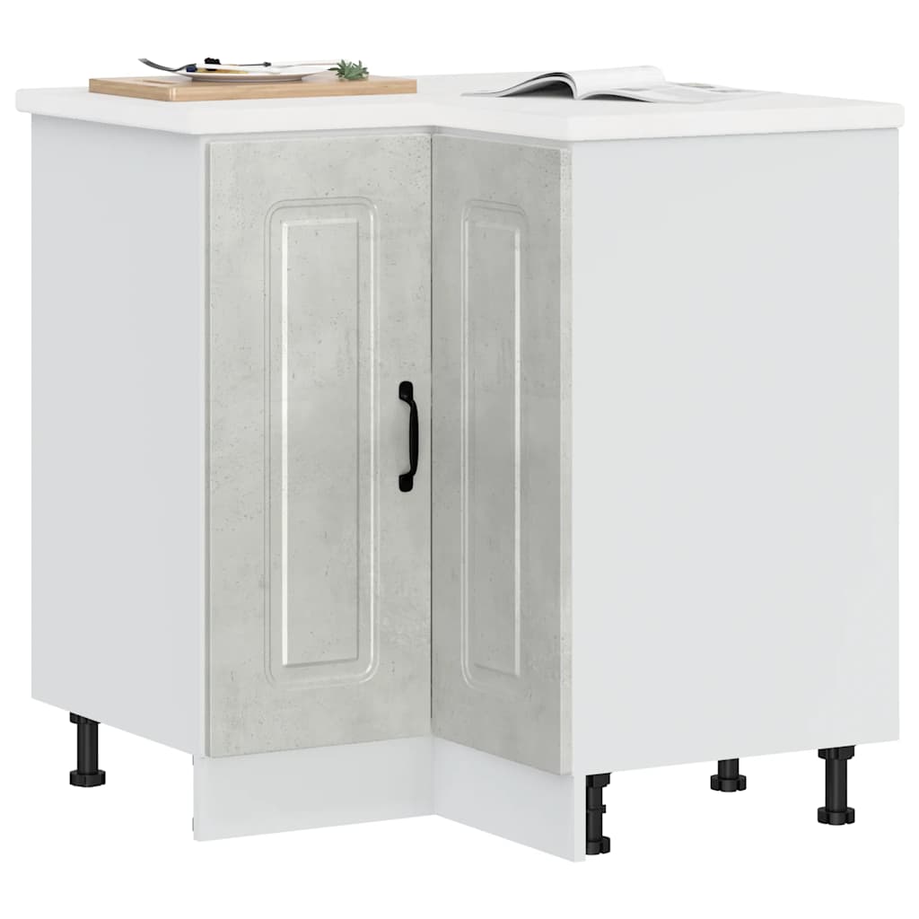 Mobile Base ad Angolo Cucina Kalmar Grigio Cemento Truciolato | homemem39