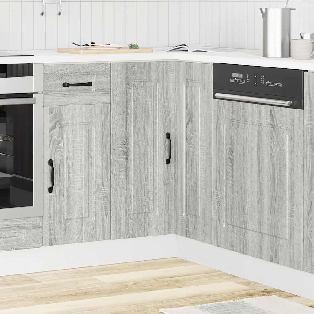 Mobile Base ad Angolo Cucina Kalmar Grigio Sonoma in Truciolato | homemem39